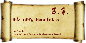 Bánffy Henrietta névjegykártya