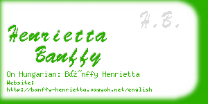 henrietta banffy business card